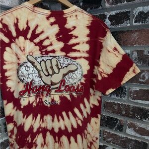 Vintage Hanes Hang Loose Kauai Hawaii Custom Bleach Spiral Tiedye Tshirt
